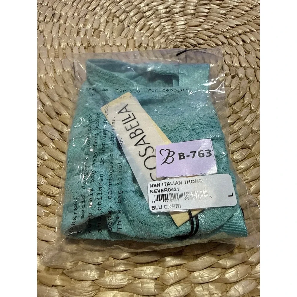 Cosabella Never Say Never Capri Blue Italian‎ Lace Thong Men's Underwear L